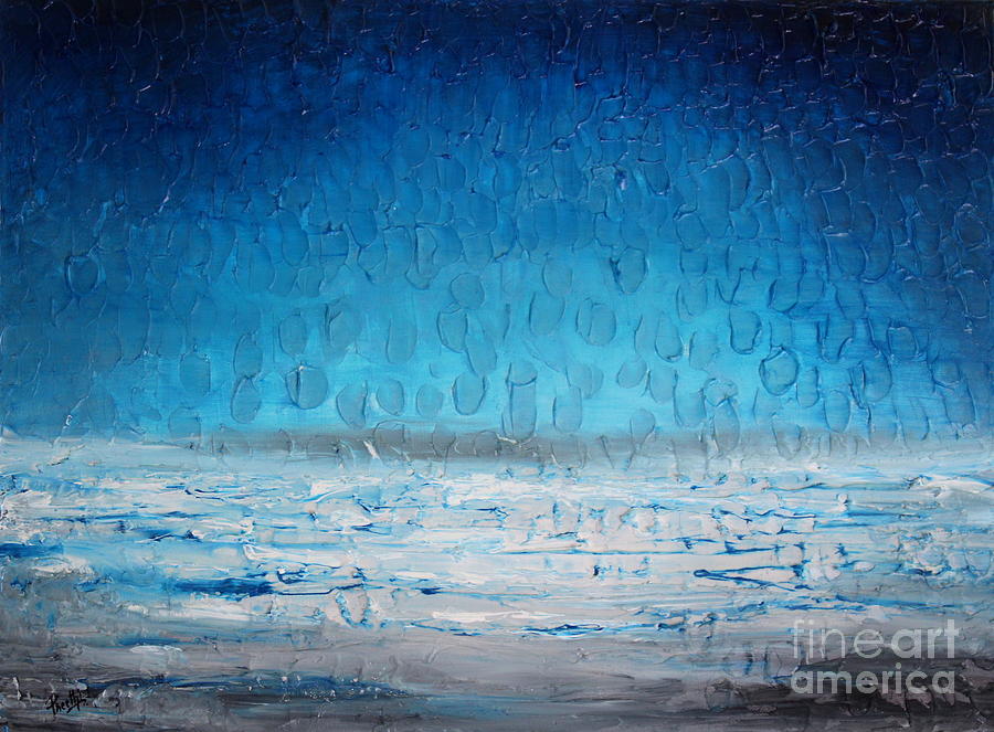 Beach Blue Painting by Preethi Mathialagan