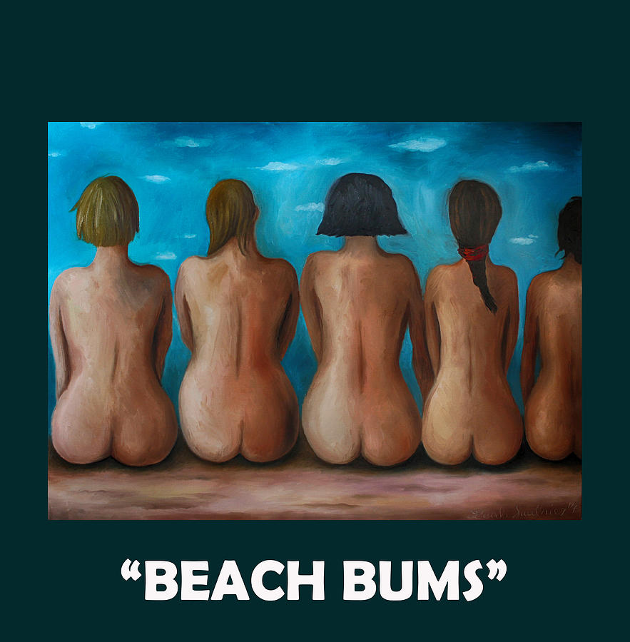 Beach Bums with Lettering Painting by Leah Saulnier The Painting Maniac