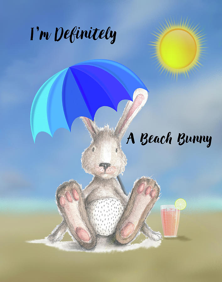 Beach Bunny Painting by Colleen Taylor