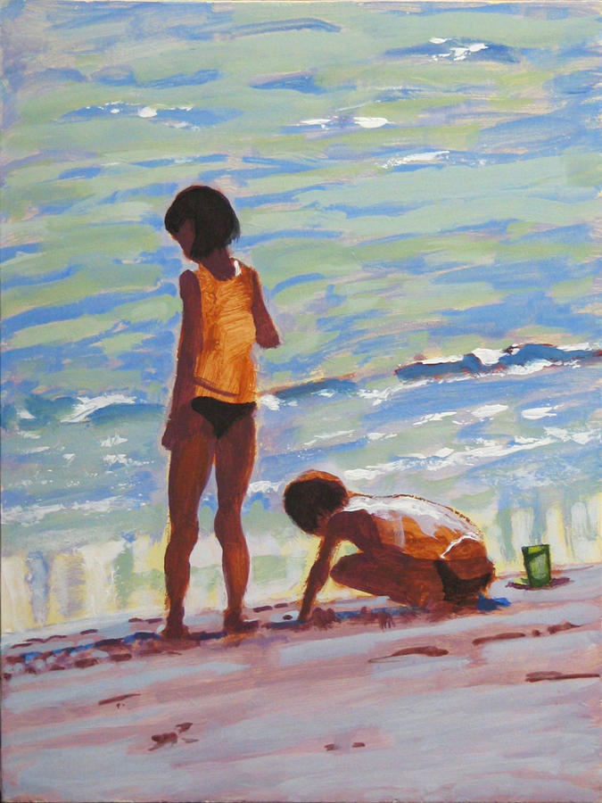 Beach Business Painting by Robert Bissett