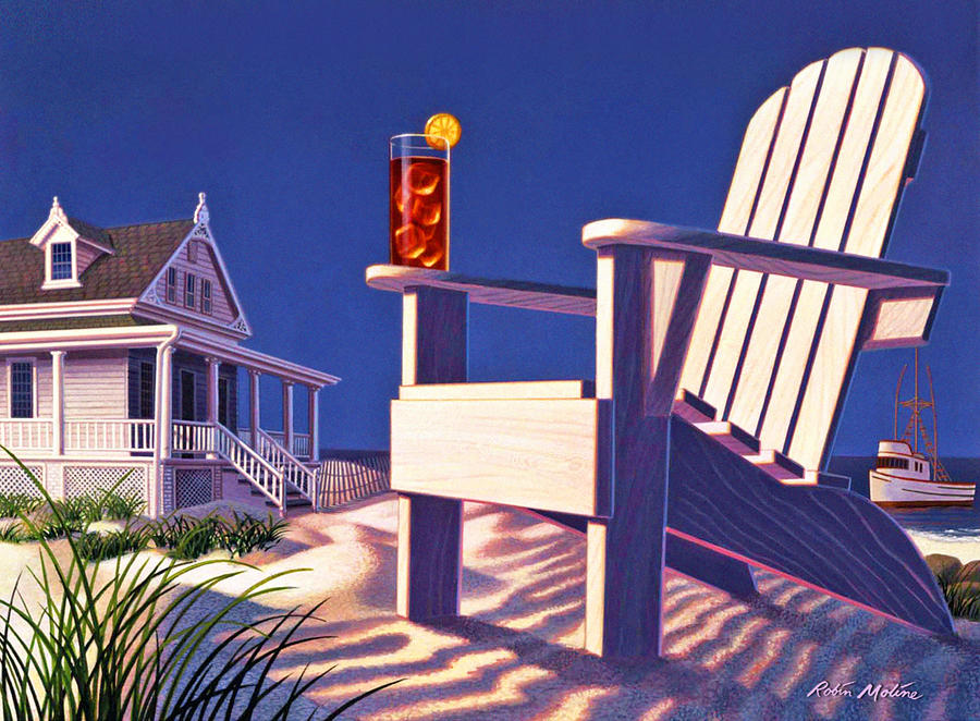 Beach Chair  Painting by Robin Moline