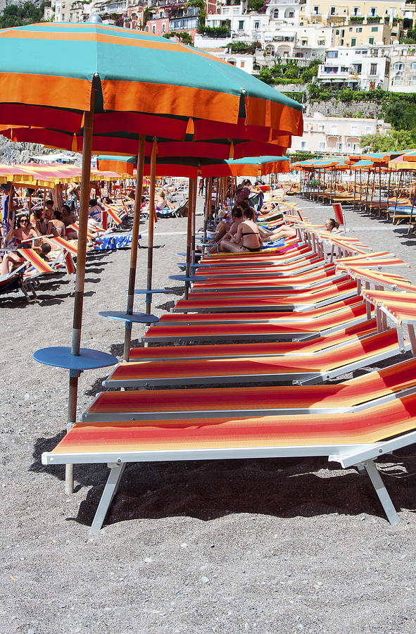 Beach Chair Row Photograph by Sally Weigand