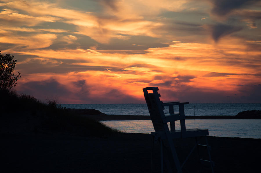 Beach Chair Sunset Photograph by Maria Pickard - Pixels