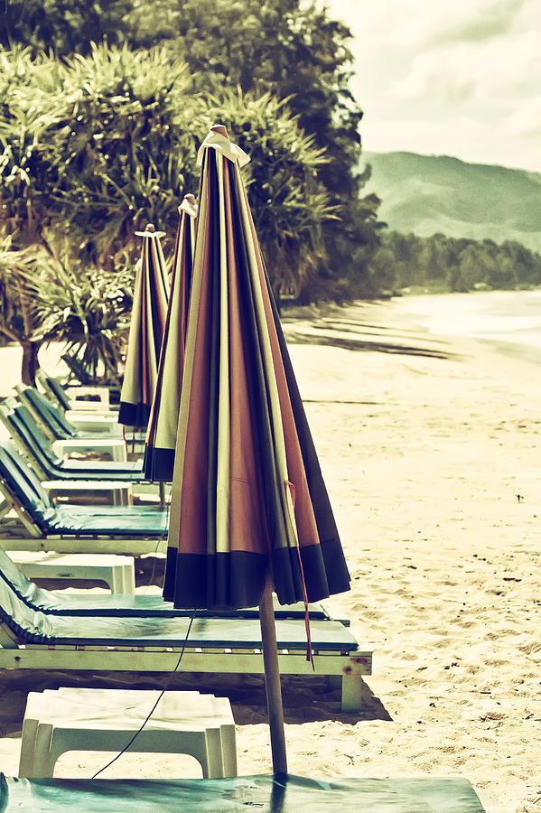 Beach Chairs and Umbrellas Photograph by Georgia Fowler
