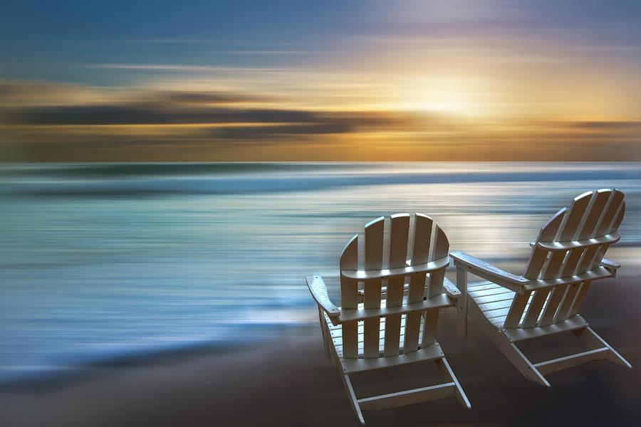 Beach Chairs Dreamscape Photograph by Debra and Dave Vanderlaan