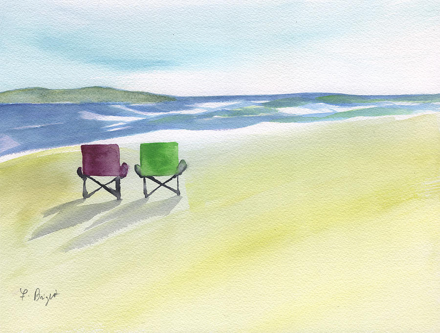 Beach Chairs Painting by Frank Bright