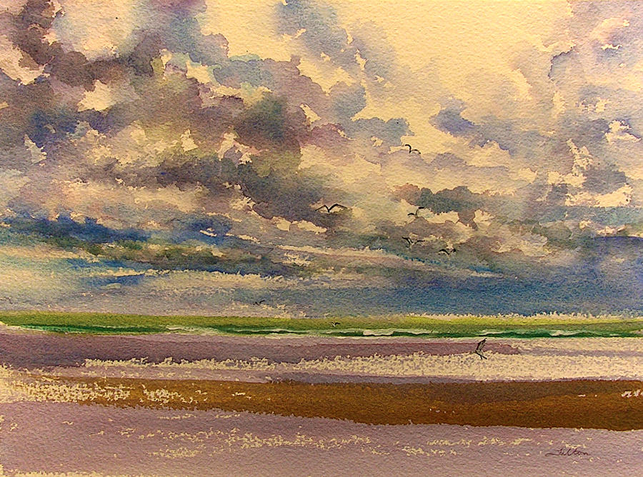 Beach clouds Painting by Julianne Felton