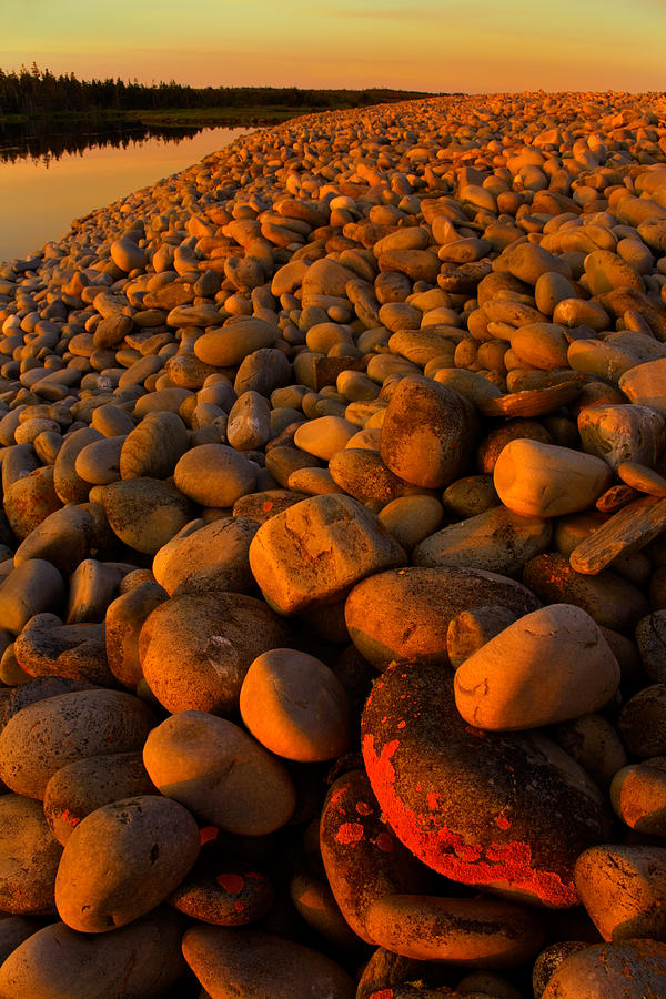 Beach Cobbles Sundown Photograph by Irwin Barrett