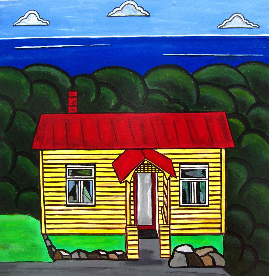 Beach Cottage Painting by Sandra Marie Adams