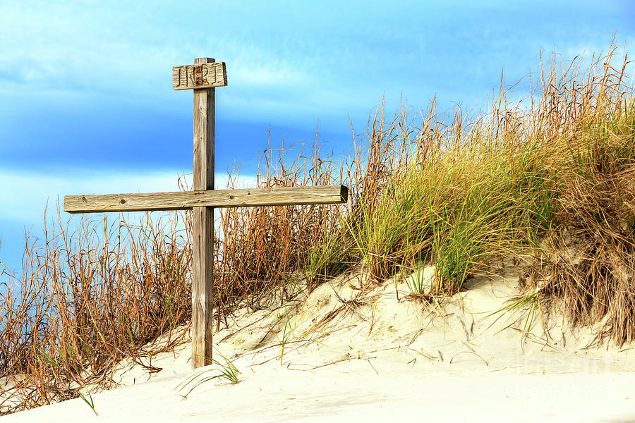 Beach Cross at Sunset Beach Photograph by John Rizzuto