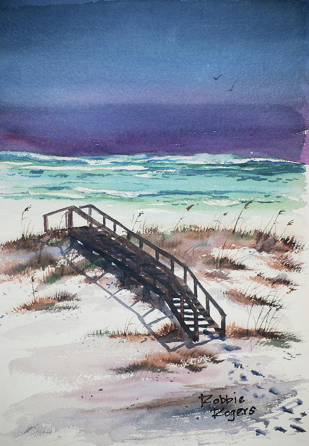 Beach Crossover Painting by Robbie L Rogers