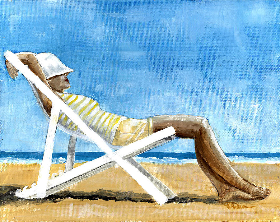 Beach Day Painting by Debbie Brown