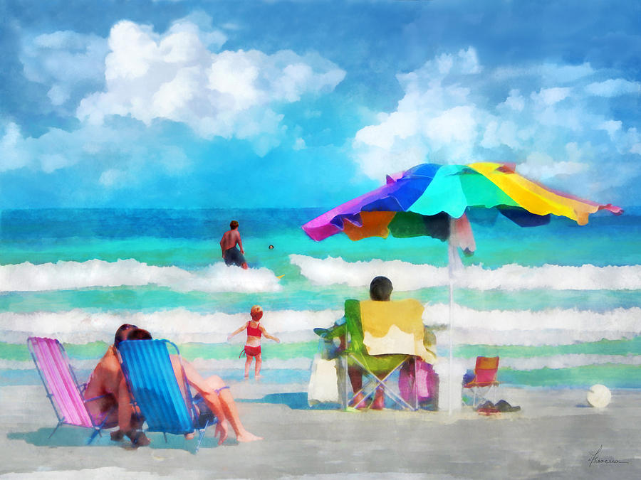 Beach Day II Digital Art by Frances Miller