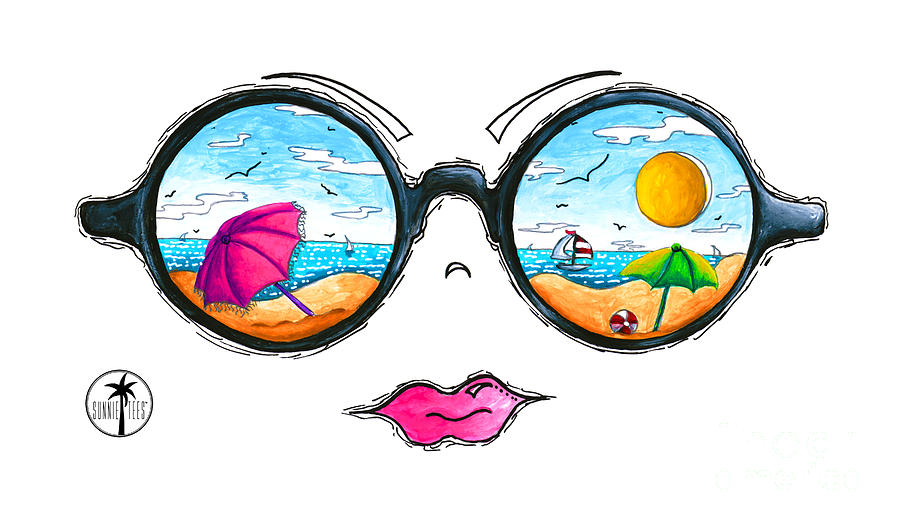 Summer Painting - Beach Day Sunglass Design from the Sunnie Tees 2016 Collection by Megan Aroon