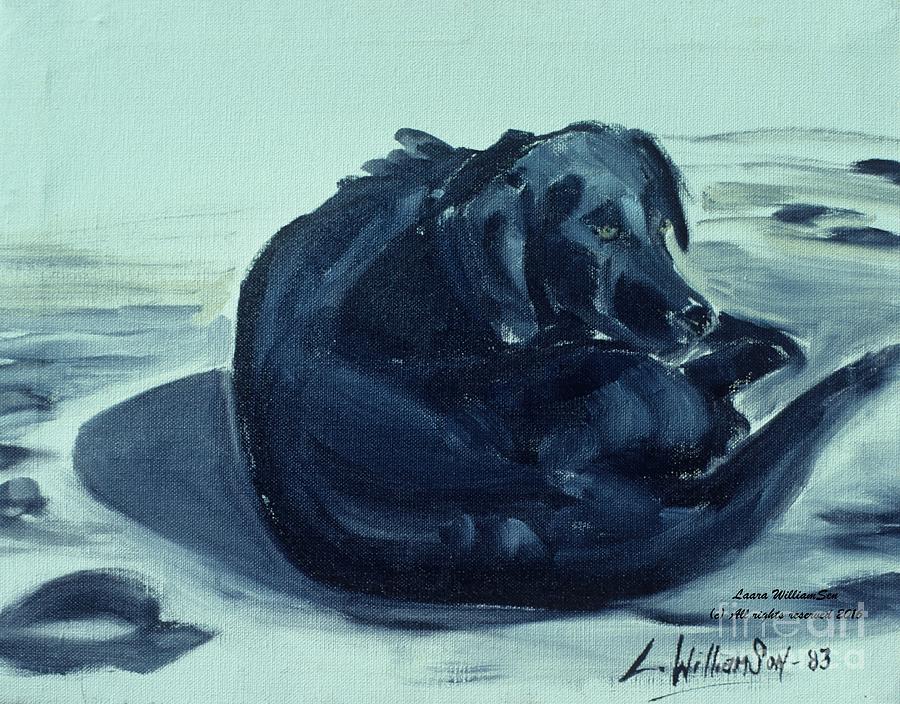Beach Dog At Davis Bay Painting by Laara WilliamSen