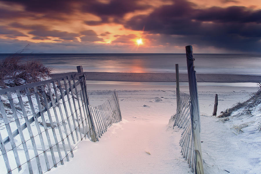 Beach Entrance Winter Sunrise Photograph by Darius Aniunas