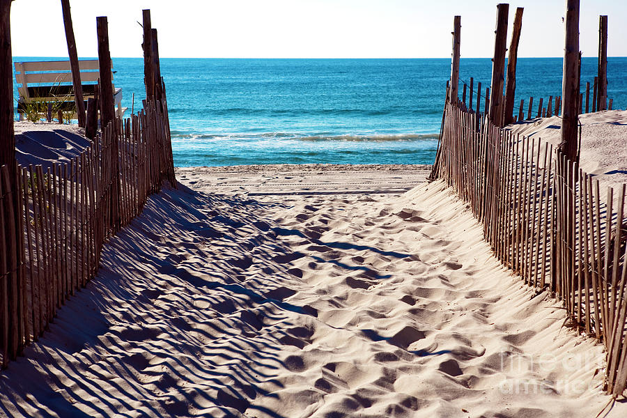 Summer Photograph - Beach Entry on Long Beach Island by John Rizzuto