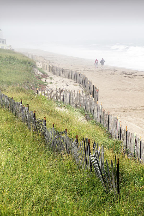 Landscape Photograph - Beach Fences in a Storm by Betty Denise