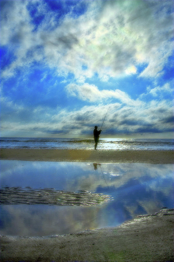 Beach Photograph - Beach Fisherman  by Randy Steele