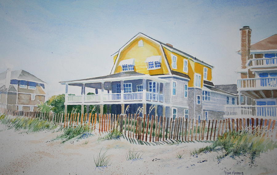 Beach Front At Wrightsville Beach Painting By Tom Harris