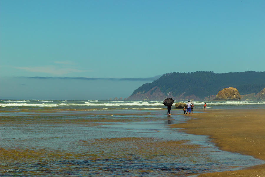 Beach goers, Oregon Coast Photograph by Aashish Vaidya