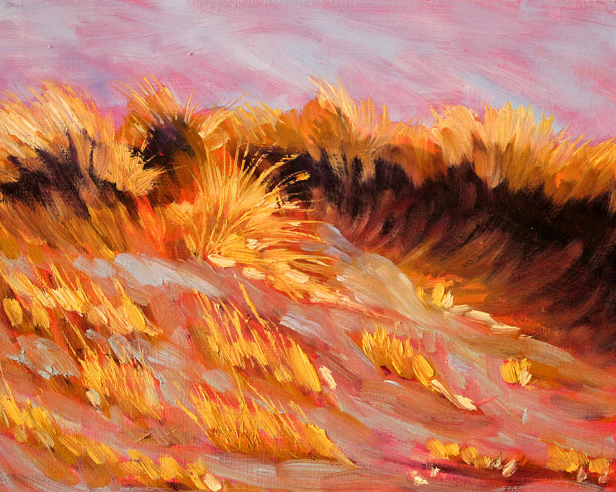 Beach Grass Painting by Nancy Merkle