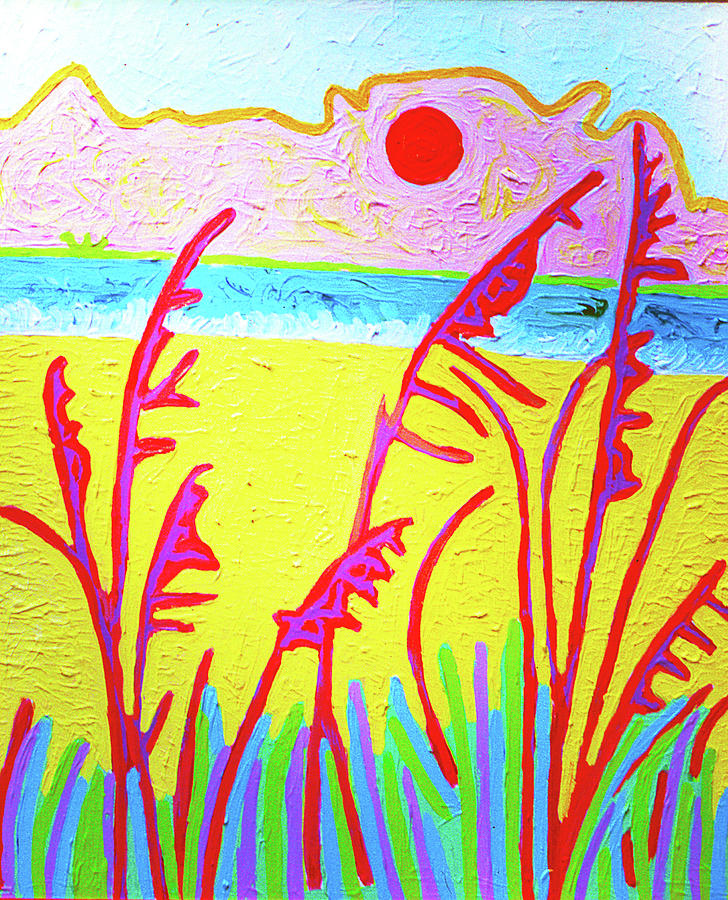 Beach Grasses Painting by Rod Whyte
