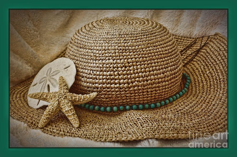 Vintage Photograph - Beach Hat by Pamela Blizzard