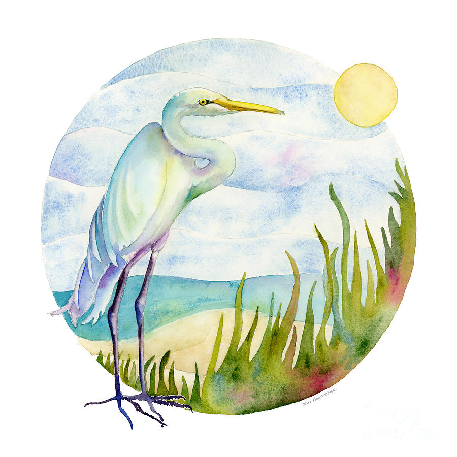 Heron Painting - Beach Heron by Amy Kirkpatrick