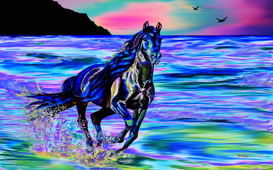 Beach Horse Digital Art by Gregory Murray