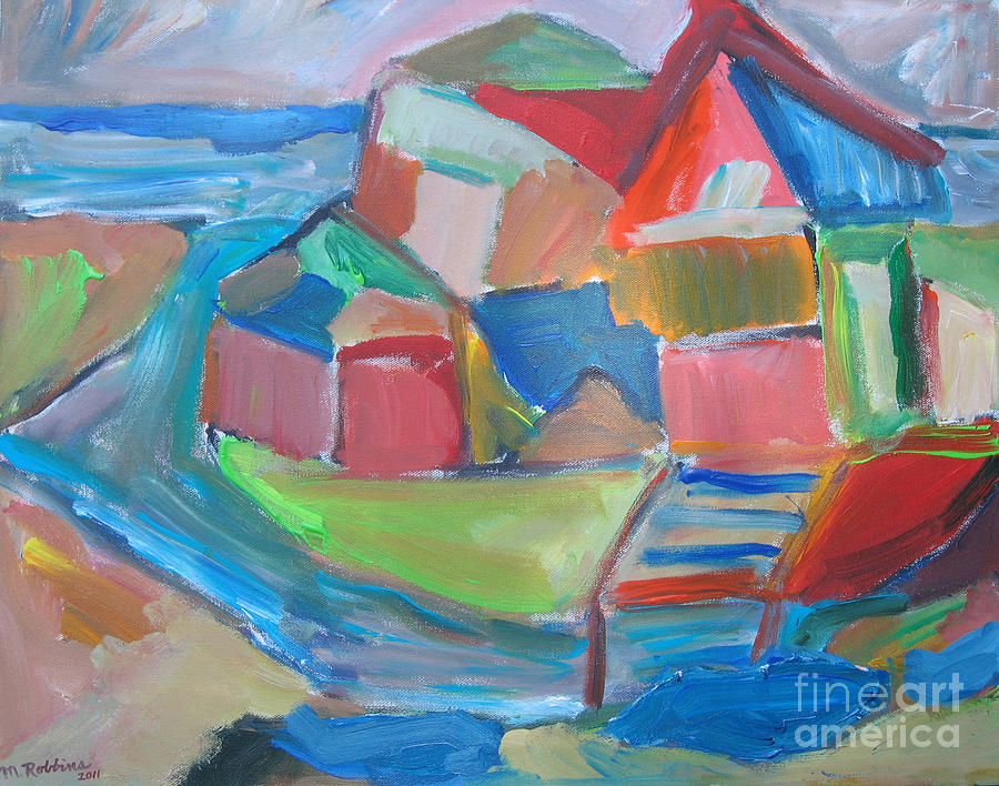 Beach Painting - Beach House by Marlene Robbins