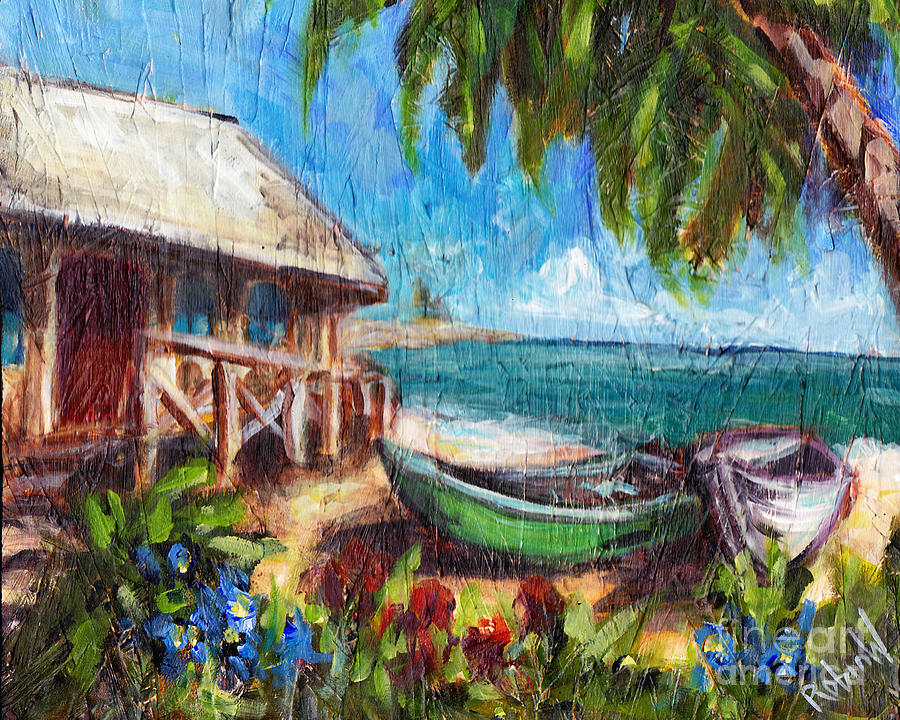 Beach House Painting by Robin Wiesneth
