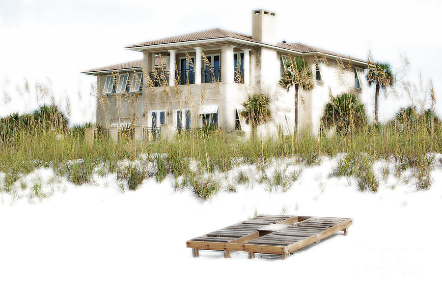 Beach House Vacation Home Above Sand Dunes Destin Florida Diffuse Glow Digital Art Photograph by Shawn OBrien