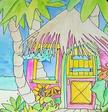 Beach Painting - Beach Hut by Coni Brown