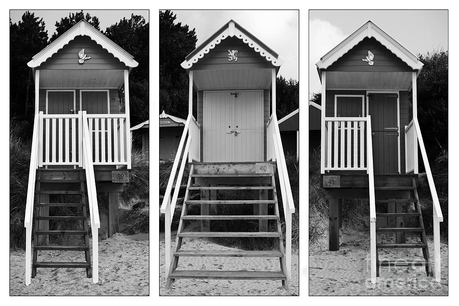 Nature Photograph - Beach hut triptych by John Edwards
