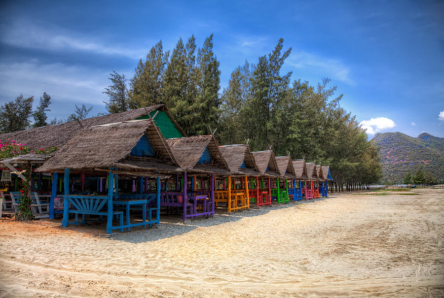 Flower Photograph - Beach Huts Thailand by Adrian Evans
