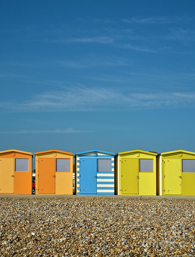 Pebbles Photograph - Beach huts at seaford by Heiko Koehrer-Wagner
