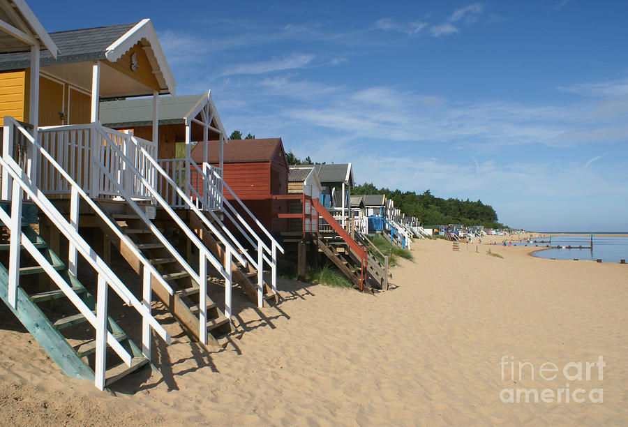 Beach huts at Wells Next the Sea  England. Photograph by David Birchall