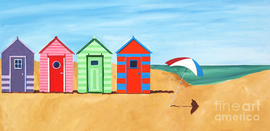 Beach Huts II Painting by James Lavott