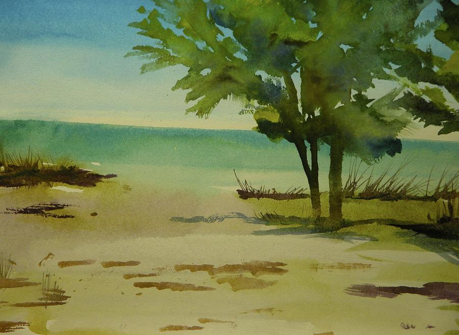 Beach in Anna Maria Florida Painting by Walt Maes