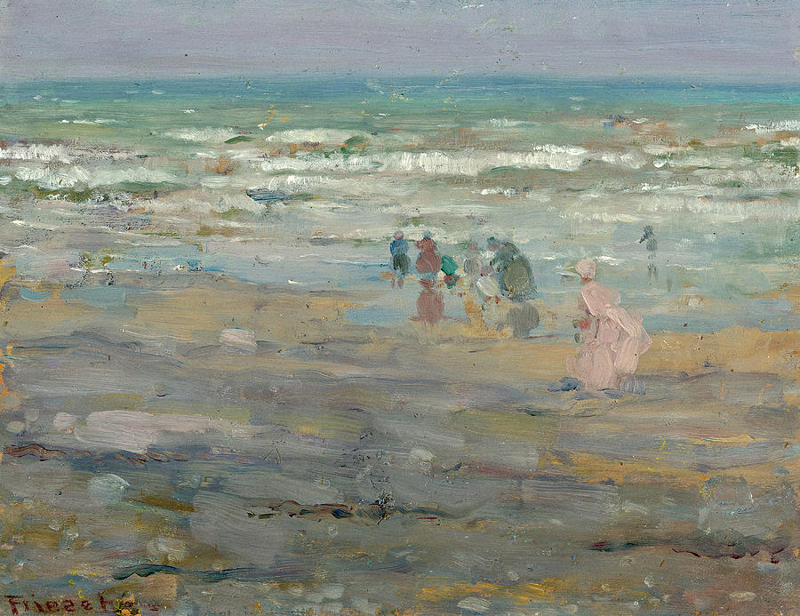 Beach in Corsica Painting by Frederick Carl Frieseke