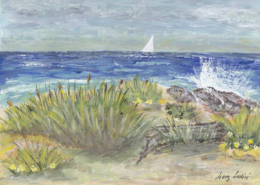 Acrylic Painting - Beach in Florida by Mary Sedici