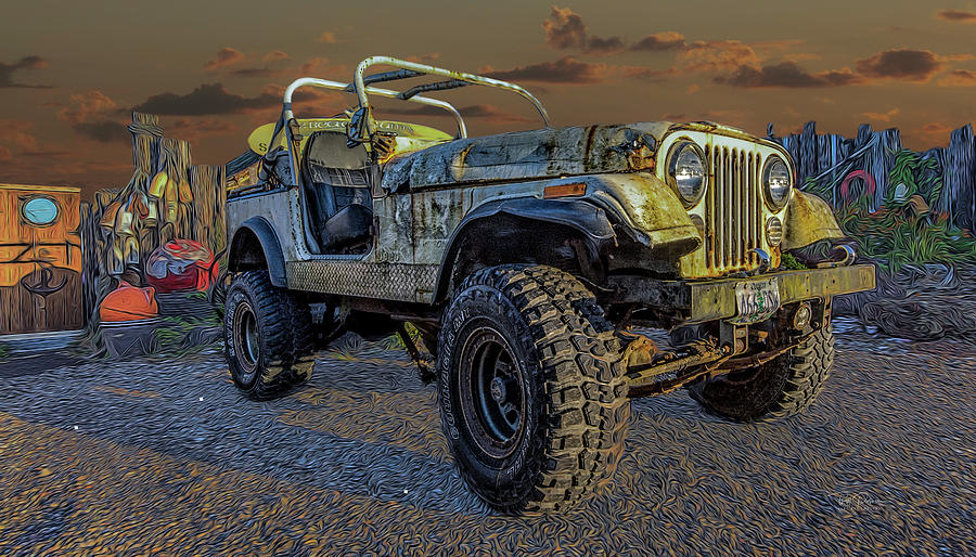 Beach Jeep Photograph by Bill Posner