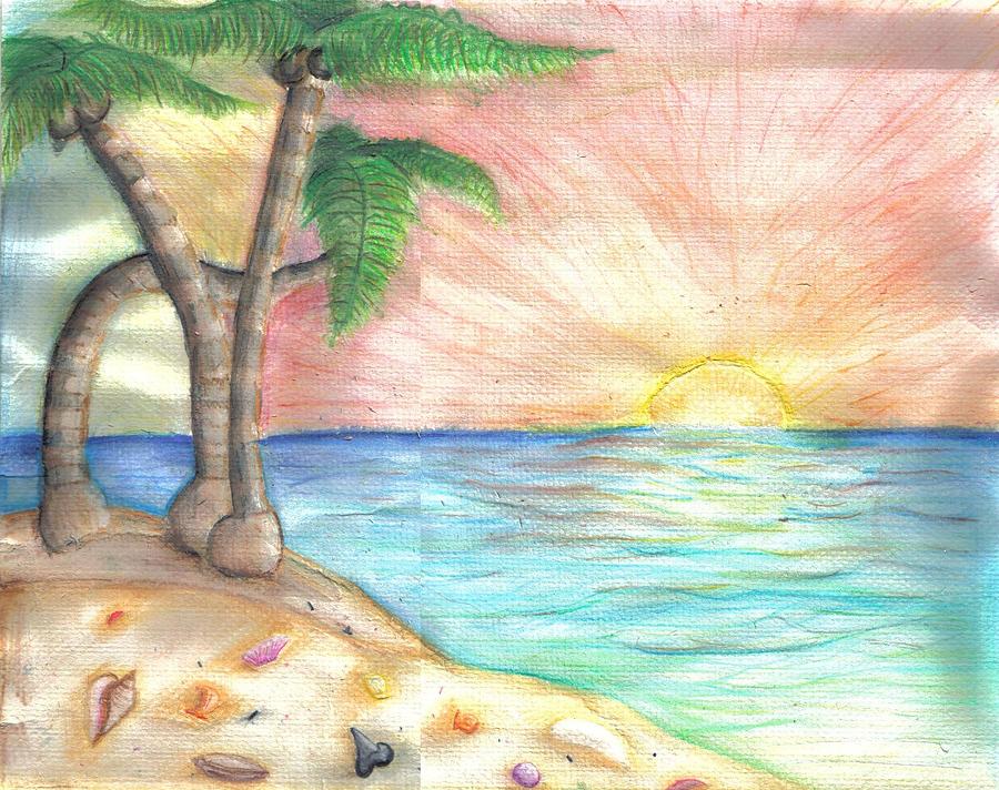 Watercolor Beach Painting - Beach by Katie Alfonsi