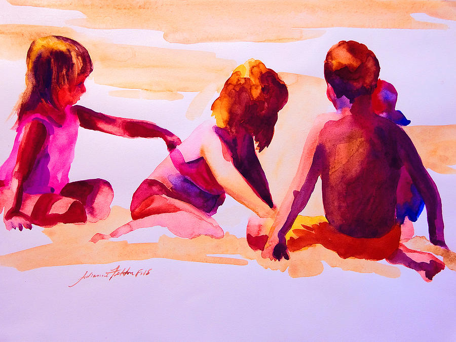 Beach Kids Painting by Julianne Felton
