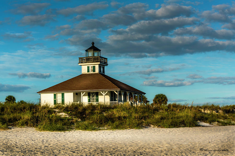 Flag Photograph - Beach Lighthouse by Marvin Spates