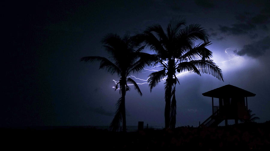 Beach Lightning 2 Delray Beach Florida Photograph by Lawrence S Richardson Jr