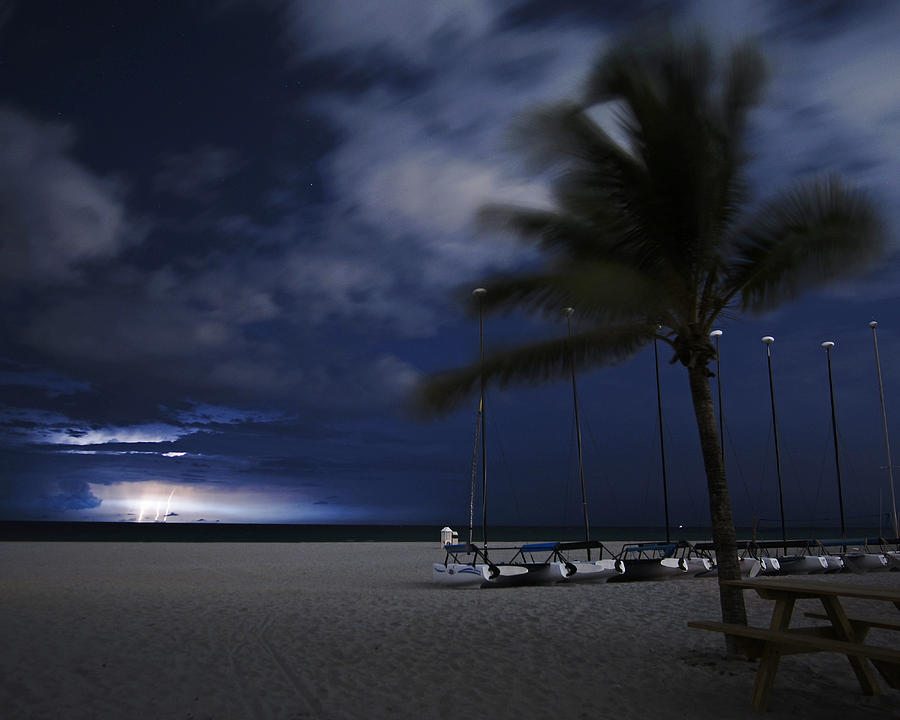 Beach Lightning Photograph by Lawrence S Richardson Jr