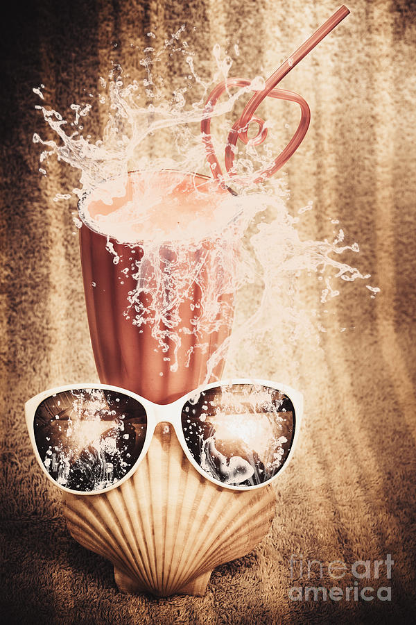 Beach milkshake with a strawberry splash Photograph by Jorgo Photography