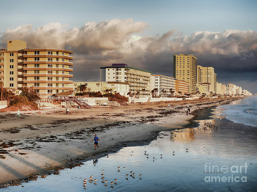 Daytona Beach Photograph - Beach Morning Run by Deborah Benoit